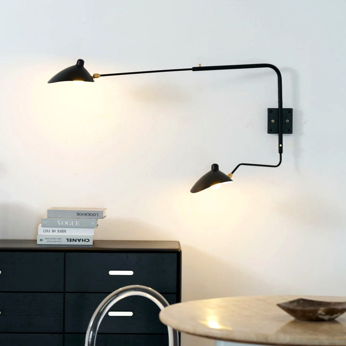 Applique Murale Bras Long Articulé, Métal Aluminium Design Aérien