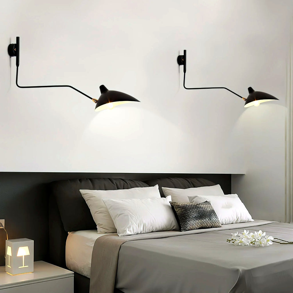 Applique Murale Bras Long Articulé, Métal Aluminium Design Aérien