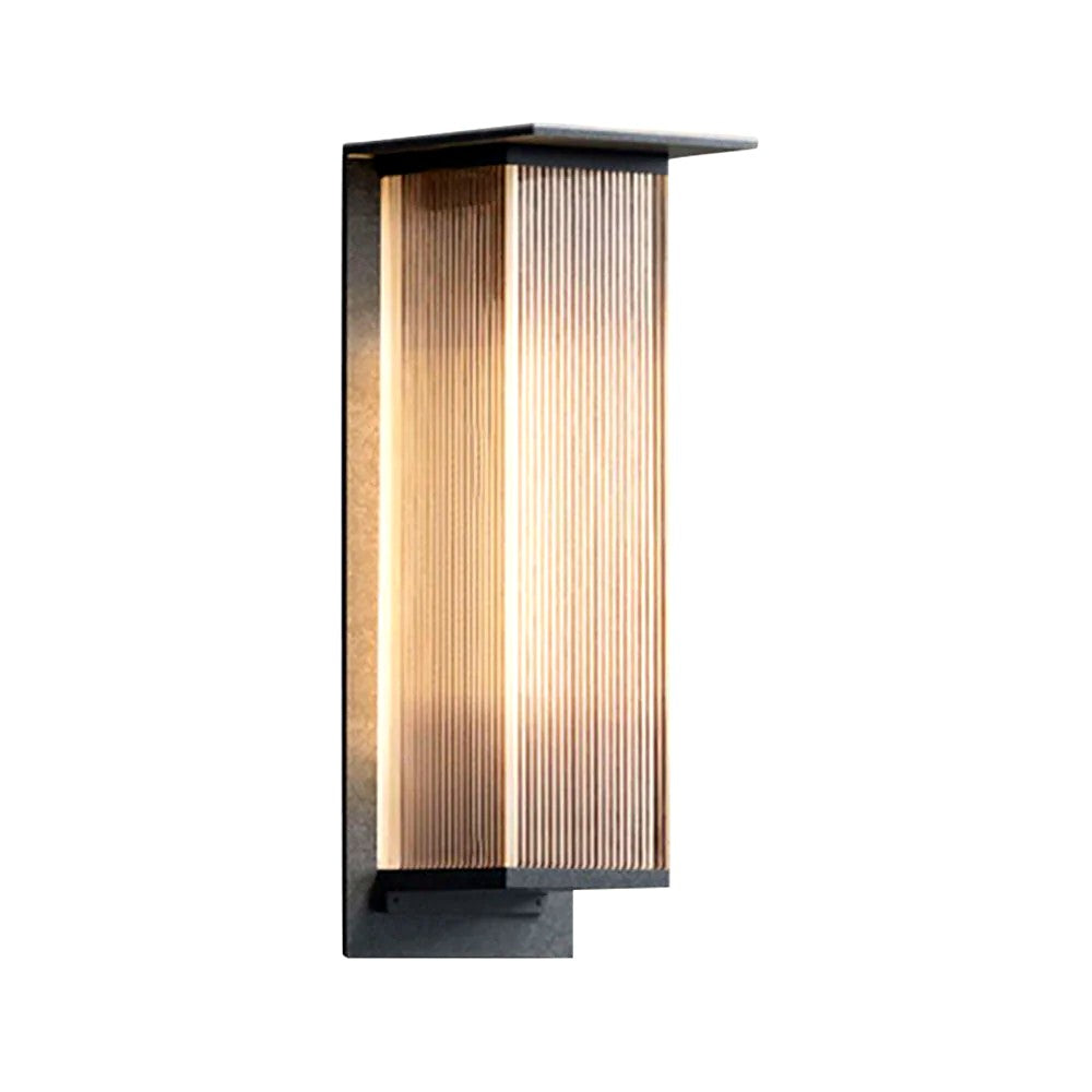 Applique Murale Extérieure Étanche IP68, Métal Aspect Bois Brun