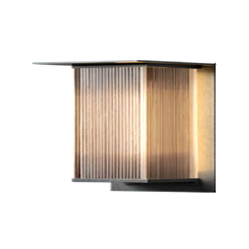 Applique Murale Extérieure Étanche IP68, Métal Aspect Bois Brun
