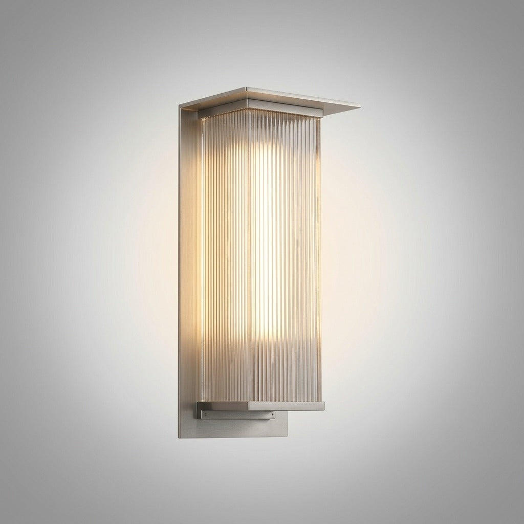 Applique Murale Extérieure Étanche IP68, Métal Aspect Bois Brun