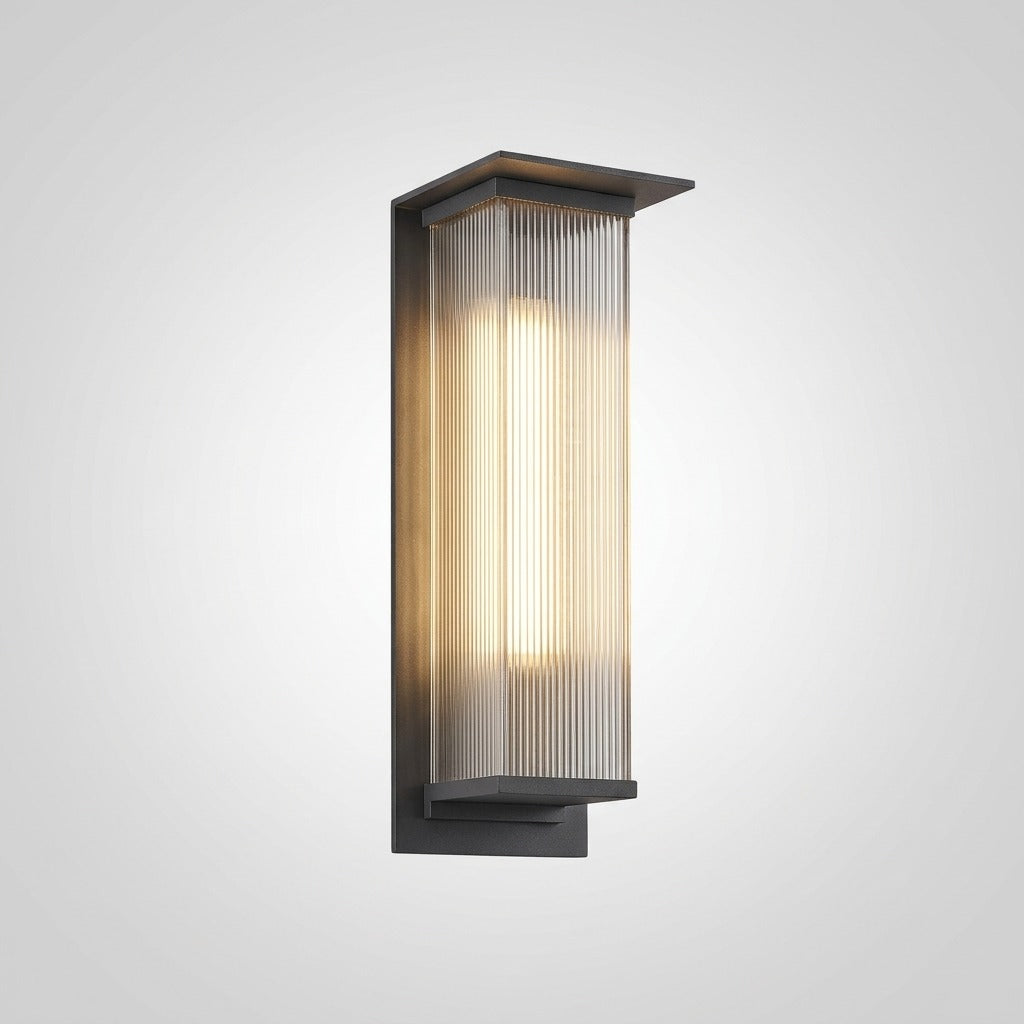 Applique Murale Extérieure Étanche IP68, Métal Aspect Bois Brun