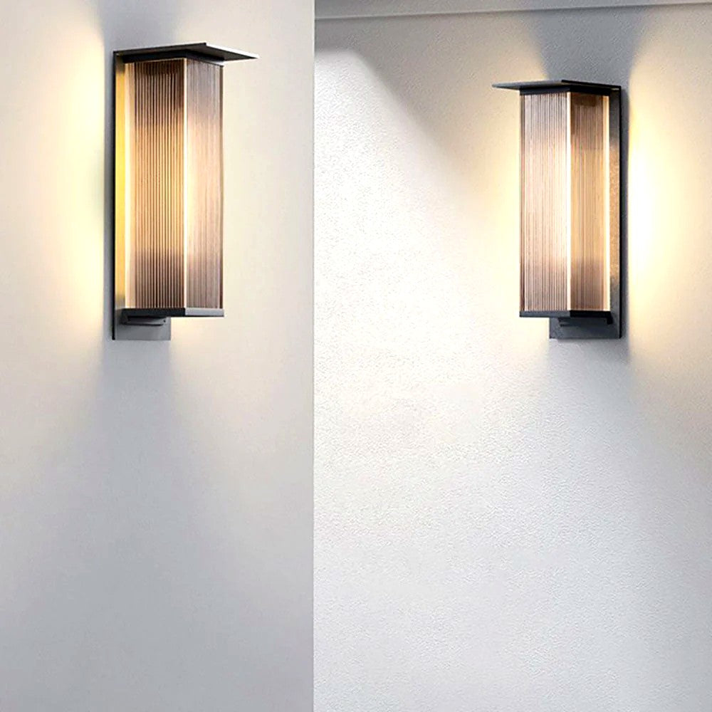 Applique Murale Extérieure Étanche IP68, Métal Aspect Bois Brun