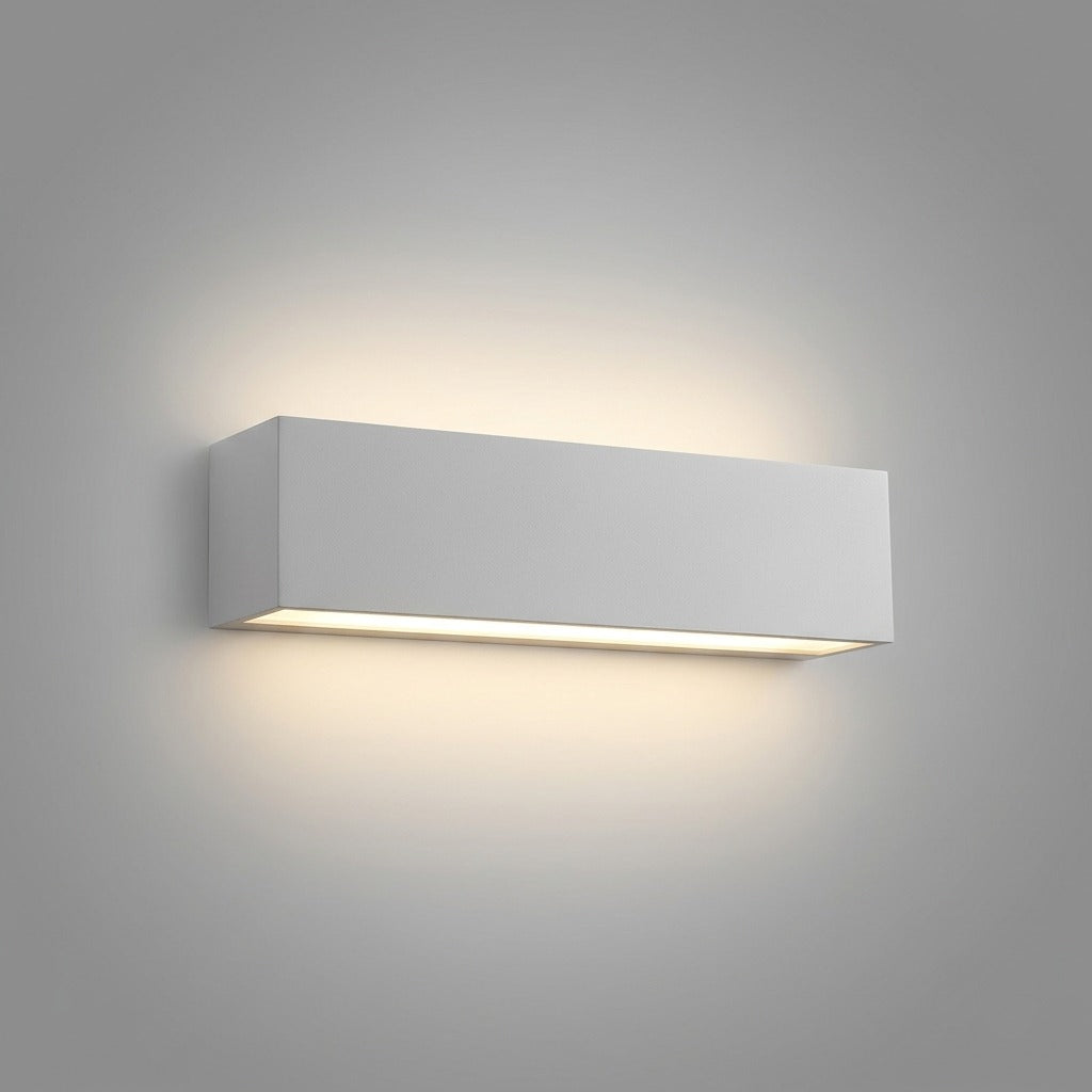 Applique Murale Extérieure LED Blanche Rectangulaire, Métal