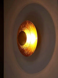 Applique Murale Feuille d'Or Vintage, LED Intégrée Blanc Chaud, Éclat