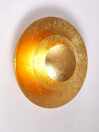 Applique Murale Feuille d'Or Vintage, LED Intégrée Blanc Chaud, Éclat
