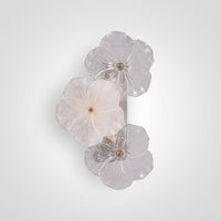 Applique Murale Fleur Pétales en Verre, Design Romantique Délicat