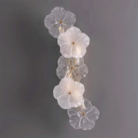 Applique Murale Fleur Pétales en Verre, Design Romantique Délicat