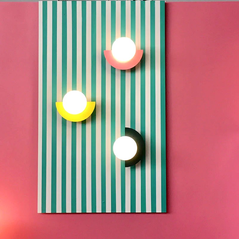 Applique Murale LED Design Fun Coloré, Métal Compact Moderne, Chambre