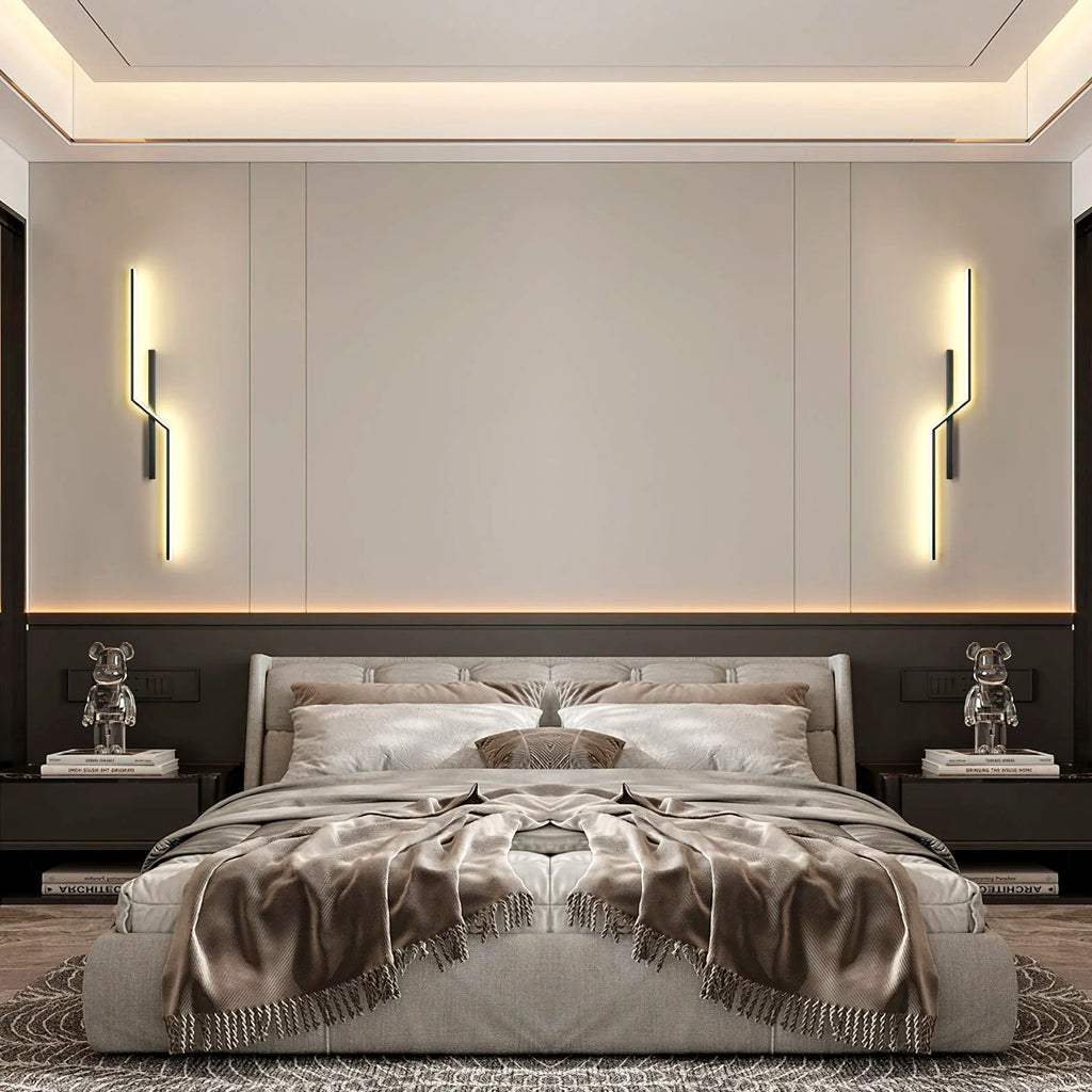 Applique Murale Linéaire Minimaliste, Métal Aluminium LED Intégrée