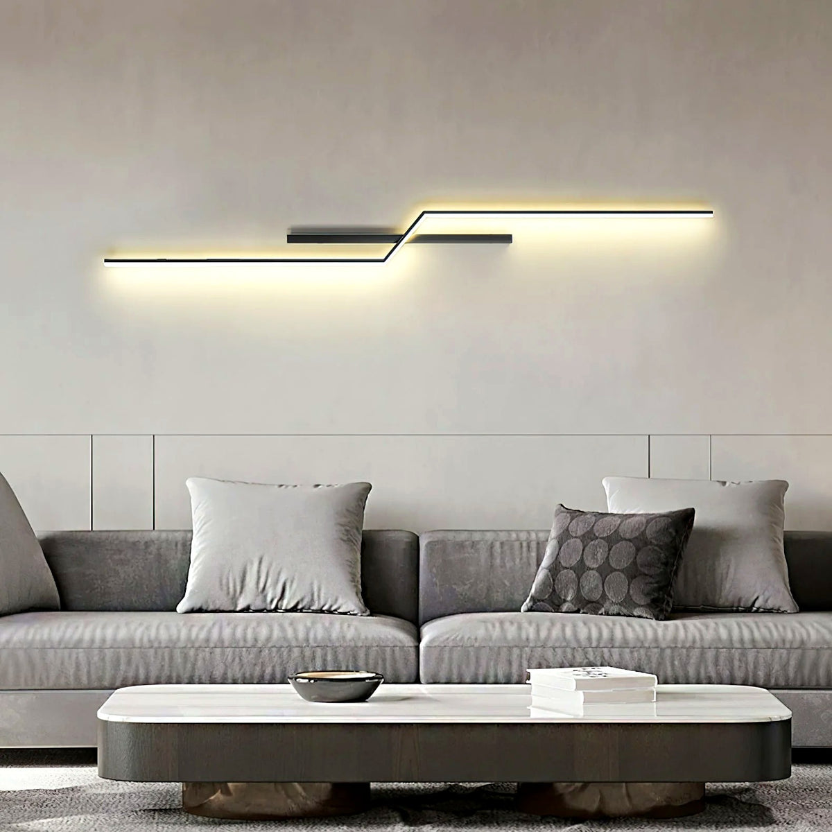 Applique Murale Linéaire Minimaliste, Métal Aluminium LED Intégrée