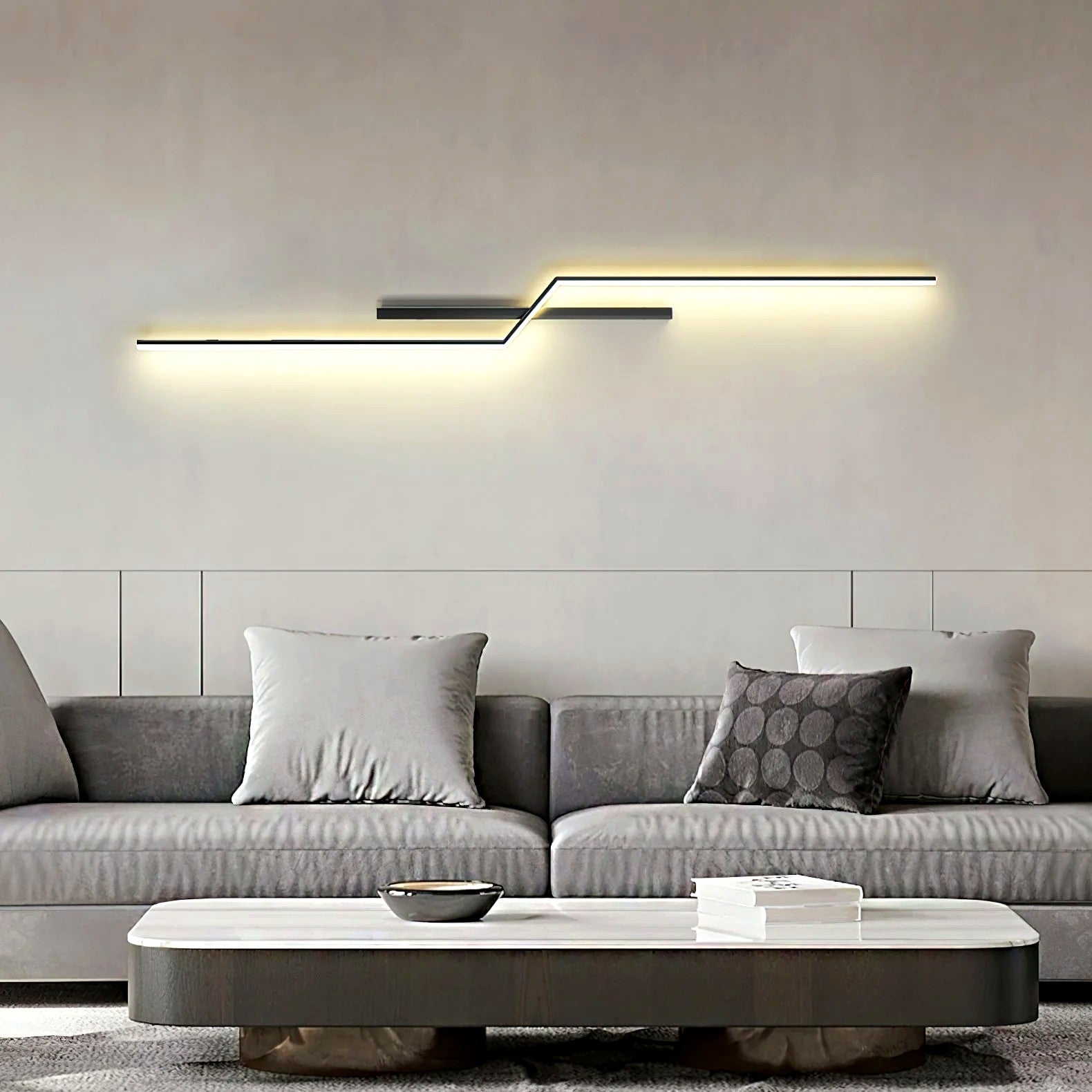 Applique Murale Linéaire Minimaliste, Métal Aluminium LED Intégrée
