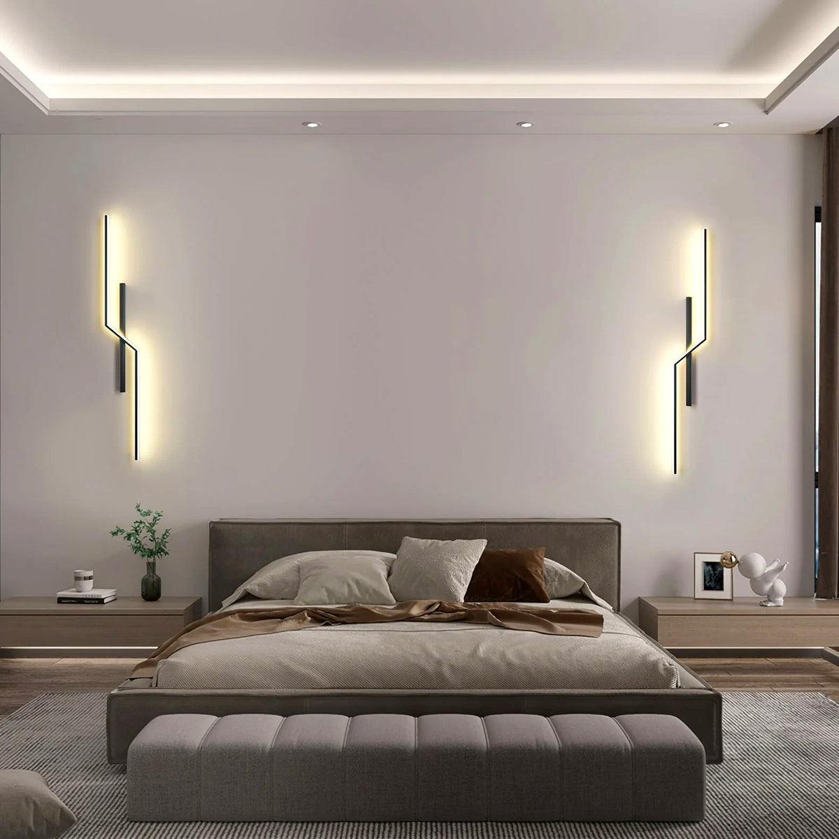 Applique Murale Linéaire Minimaliste, Métal Aluminium LED Intégrée