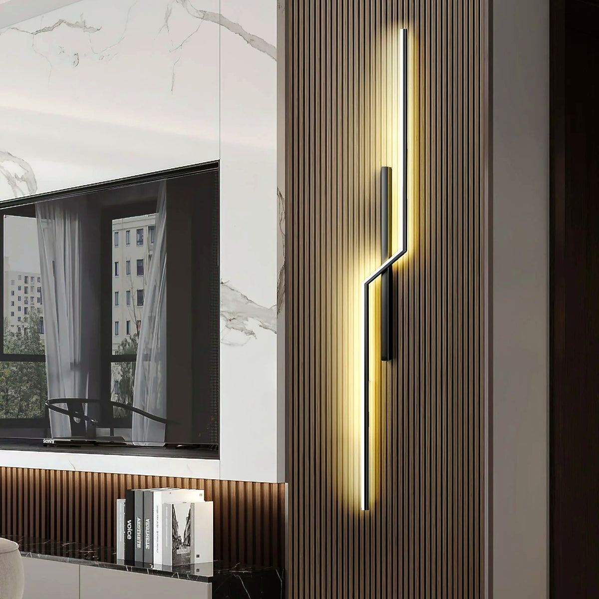 Applique Murale Linéaire Minimaliste, Métal Aluminium LED Intégrée