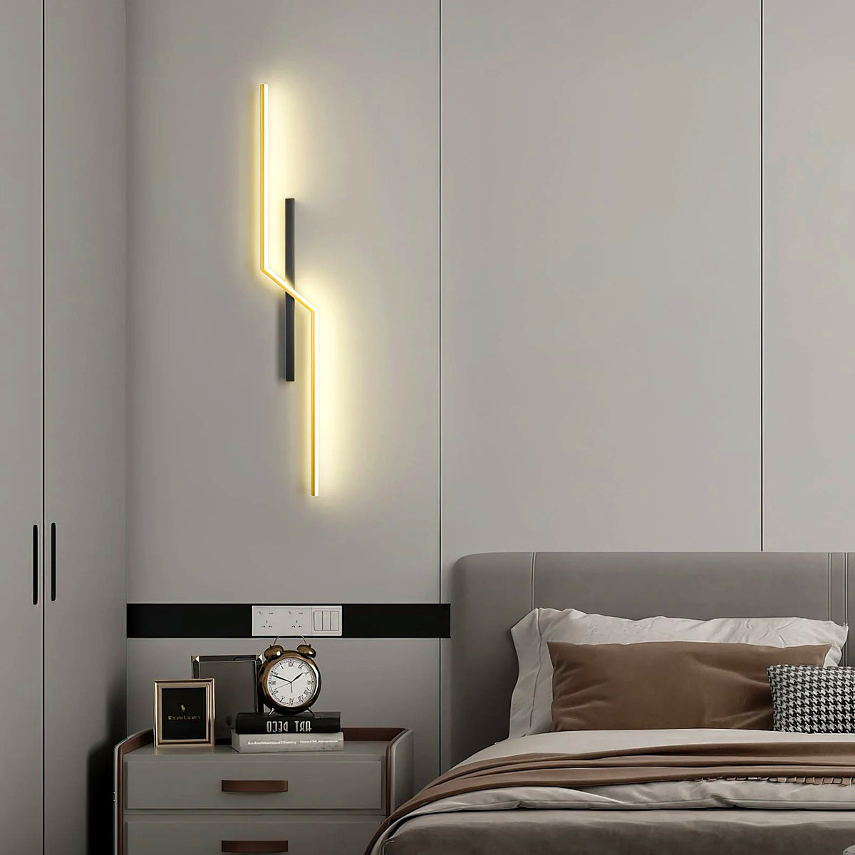 Applique Murale Linéaire Minimaliste, Métal Aluminium LED Intégrée