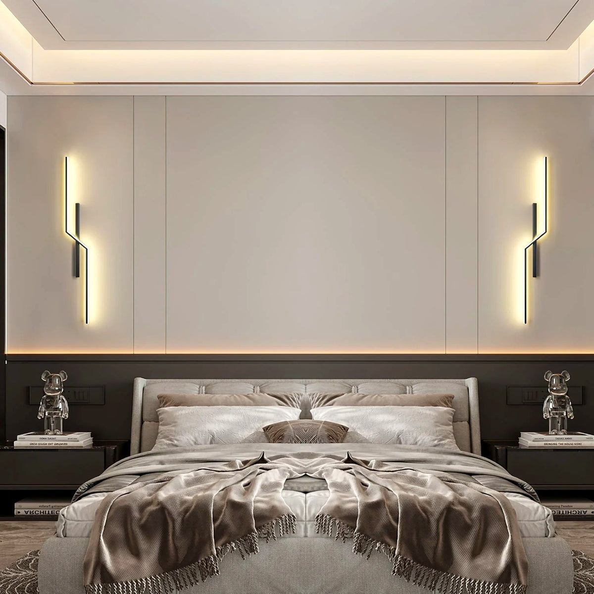 Applique Murale Linéaire Minimaliste, Métal Aluminium LED Intégrée