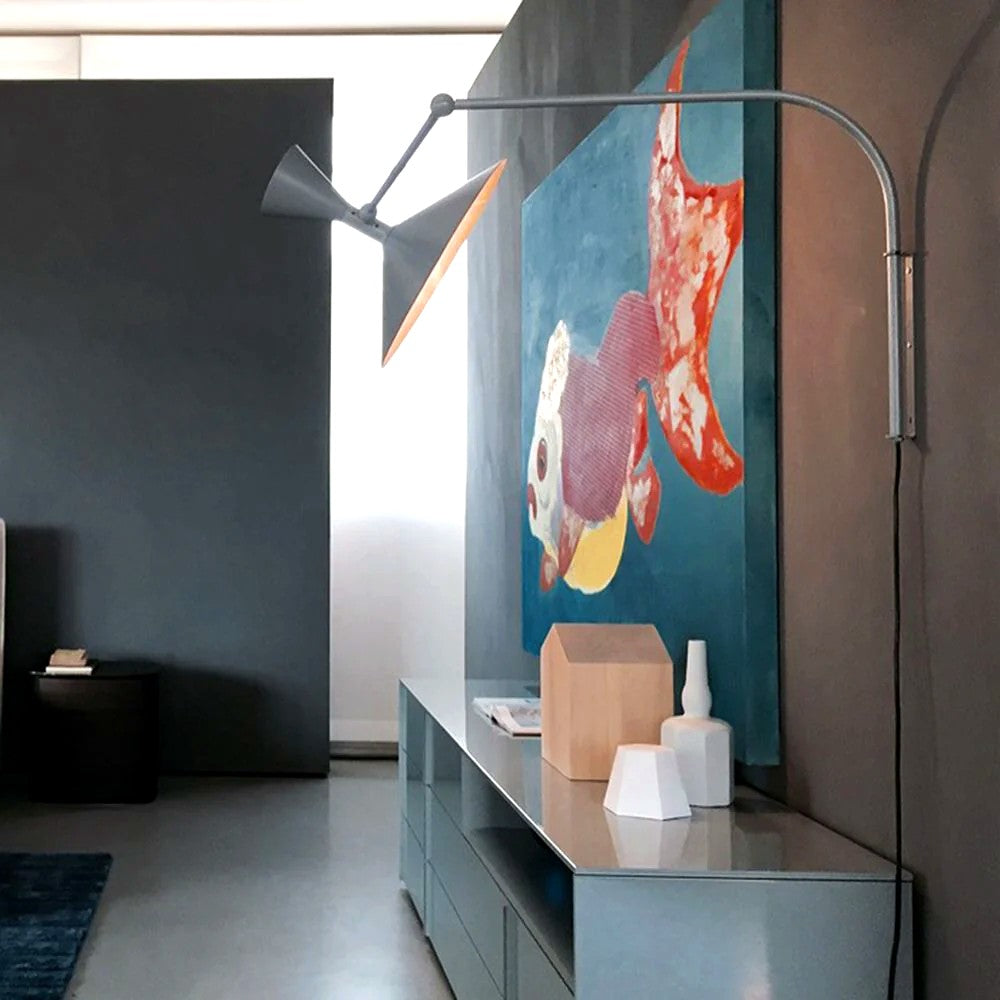 Applique Murale Liseuse Bras Réglable, Aluminium Style Rétro