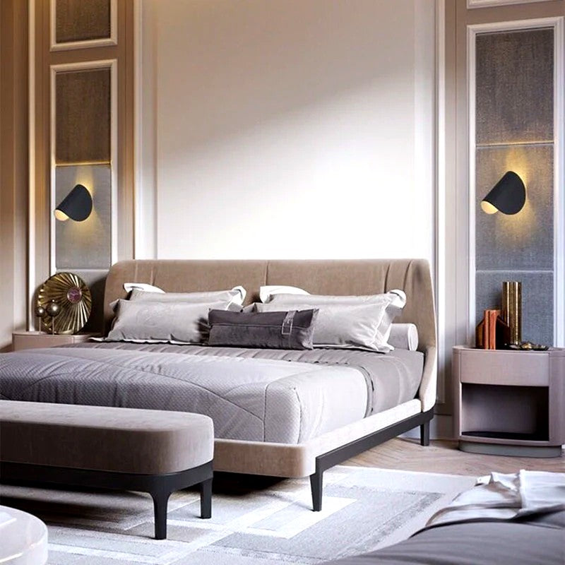 Applique Murale Rotative 360 Degrés Forme Conque, Métal Design