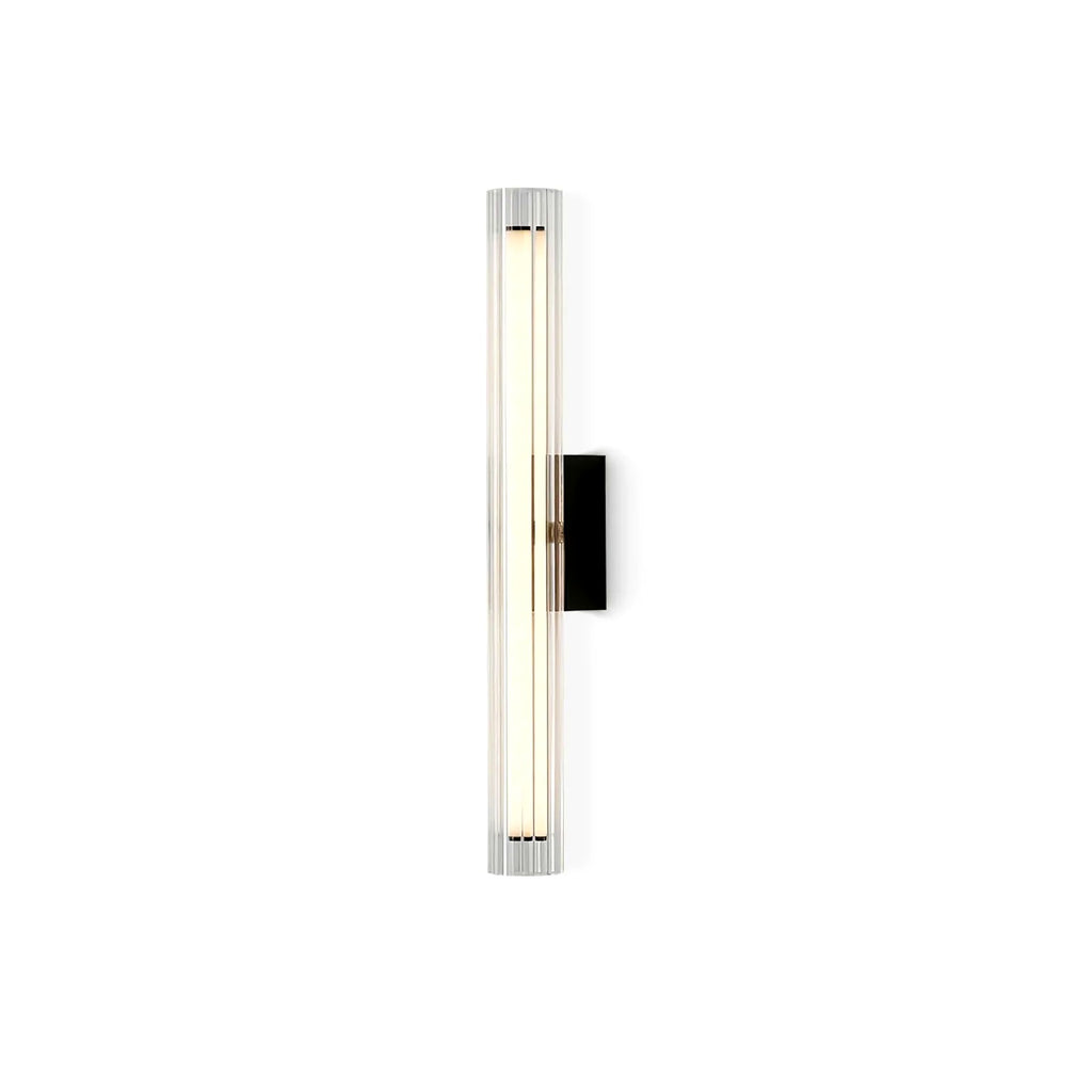 Applique Murale Tube Verre Contemporaine Noire, LED Intégrée, Colonne