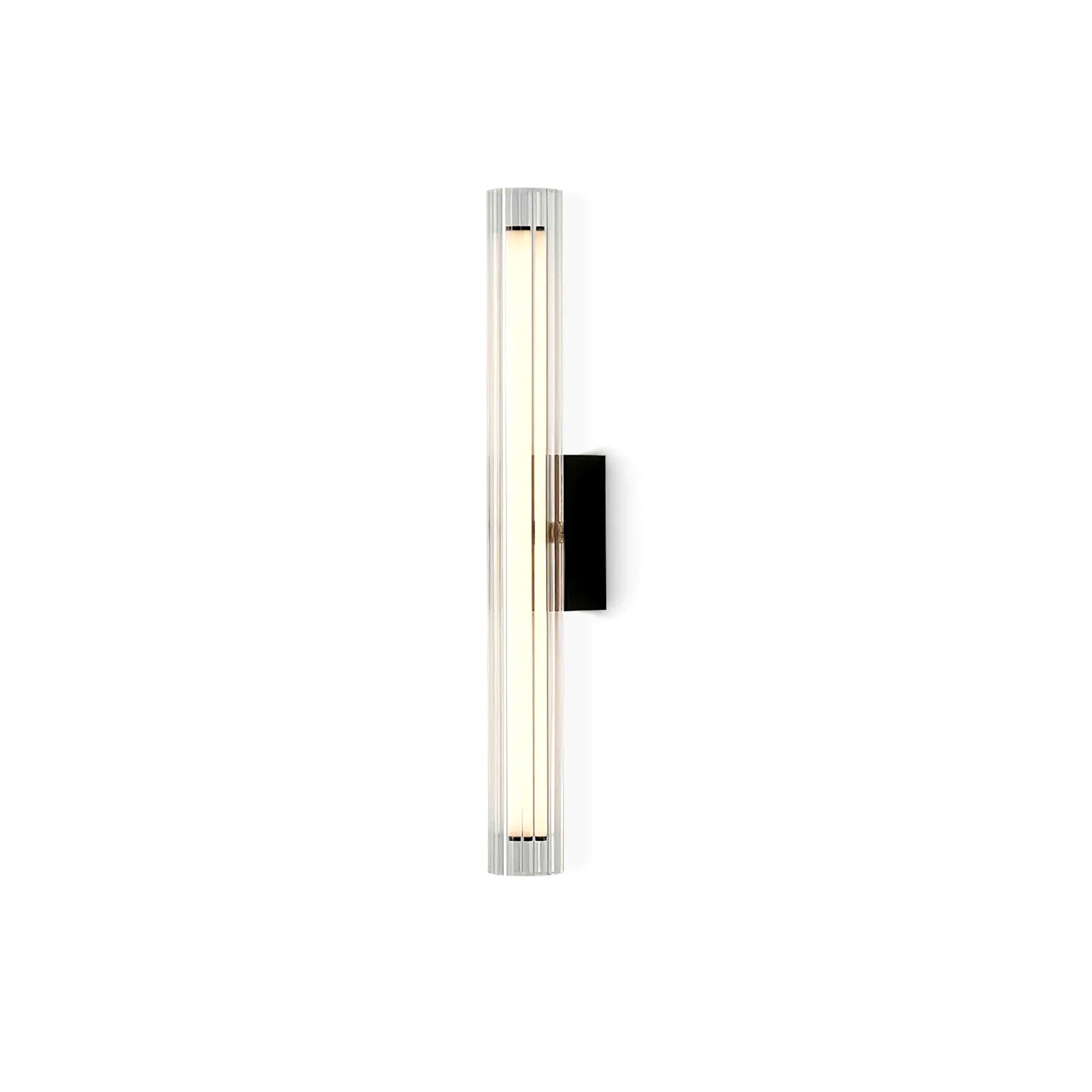Applique Murale Tube Verre Contemporaine Noire, LED Intégrée, Colonne