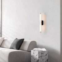 Applique Murale Tube Verre Contemporaine Noire, LED Intégrée, Colonne