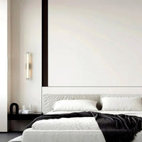 Applique Murale Tube Verre Contemporaine Noire, LED Intégrée, Colonne