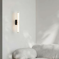 Applique Murale Tube Verre Contemporaine Noire, LED Intégrée, Colonne