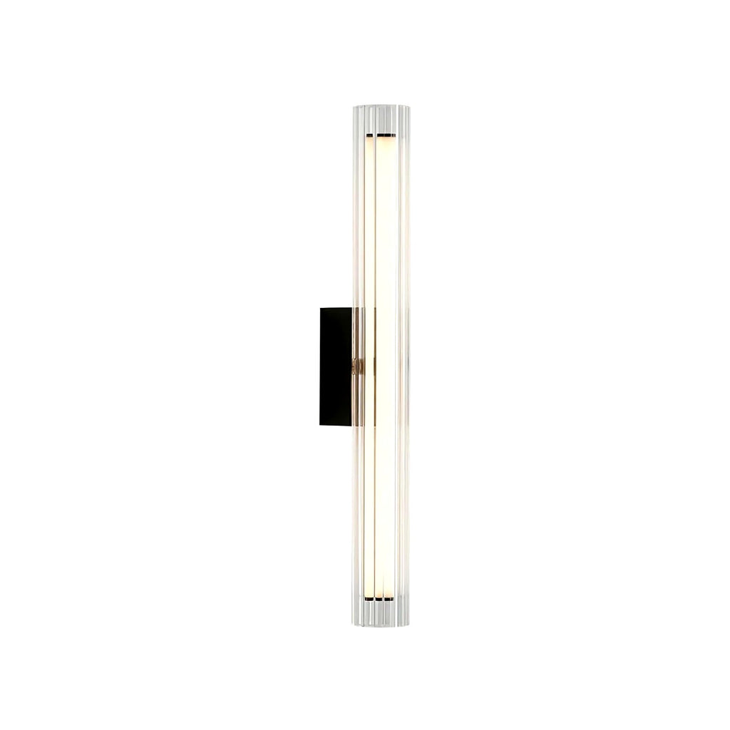 Applique Murale Tube Verre Contemporaine Noire, LED Intégrée, Colonne