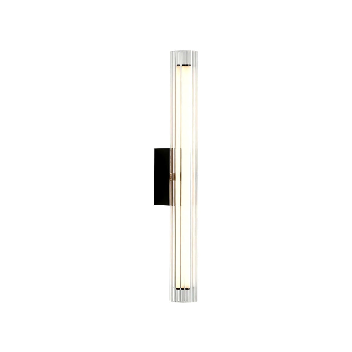 Applique Murale Tube Verre Contemporaine Noire, LED Intégrée, Colonne