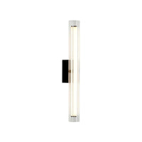 Applique Murale Tube Verre Contemporaine Noire, LED Intégrée, Colonne