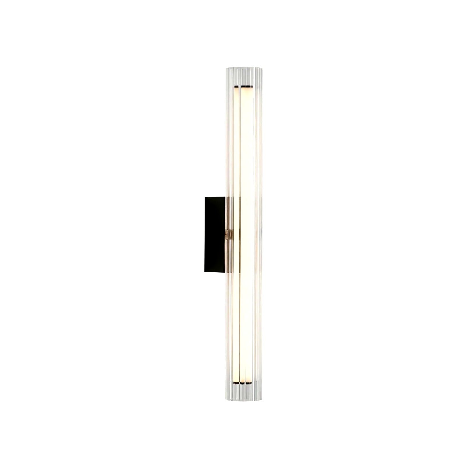 Applique Murale Tube Verre Contemporaine Noire, LED Intégrée, Colonne