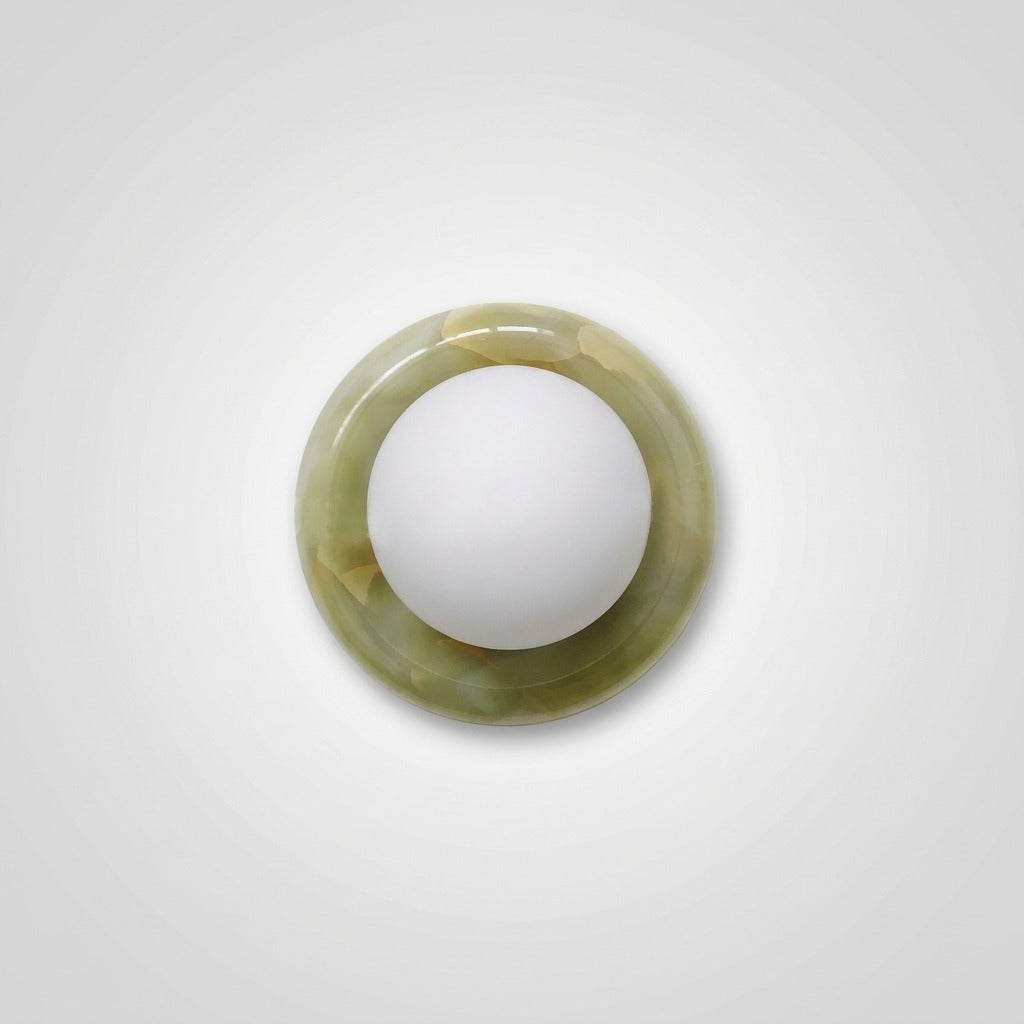 Applique Murale Verre Jade Minimaliste, Halo Doux Contemporain