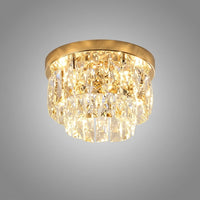 Lustre Plafonnier Rond Métal Verre de Luxe, Design Précieux Élégant