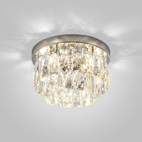 Lustre Plafonnier Rond Métal Verre de Luxe, Design Précieux Élégant