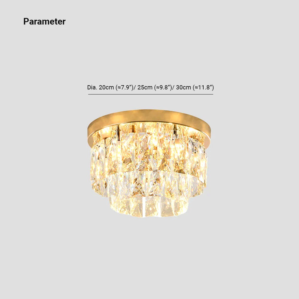 Lustre Plafonnier Rond Métal Verre de Luxe, Design Précieux Élégant