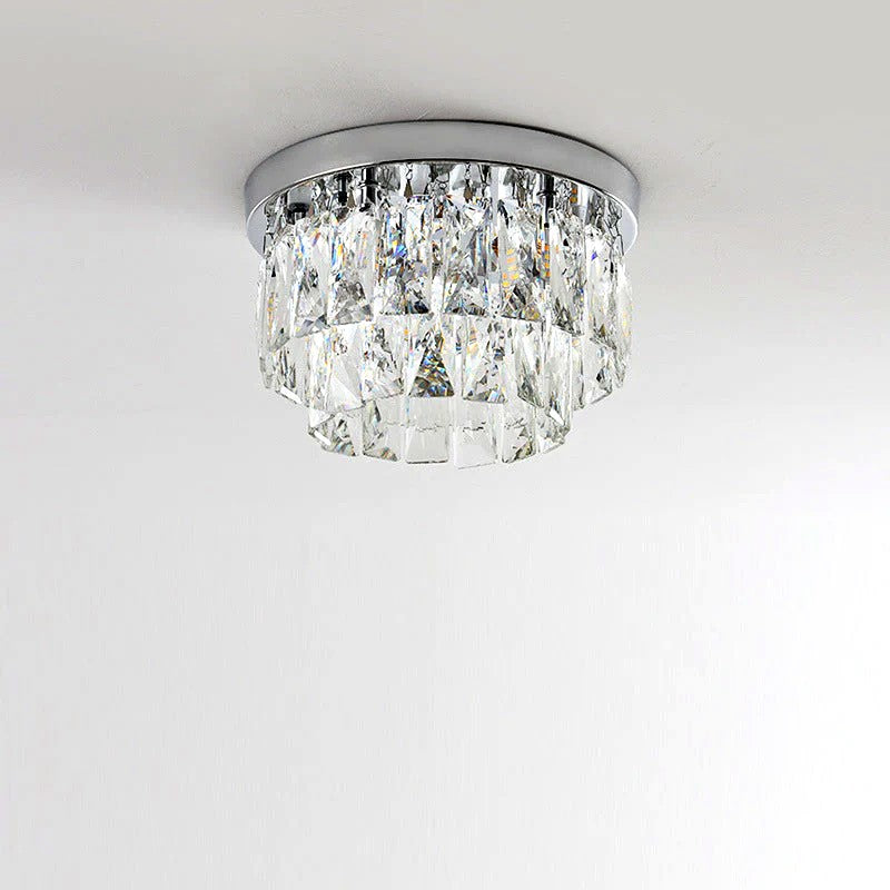 Lustre Plafonnier Rond Métal Verre de Luxe, Design Précieux Élégant