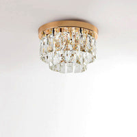 Lustre Plafonnier Rond Métal Verre de Luxe, Design Précieux Élégant