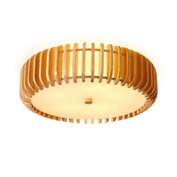 Plafonnier Bois Rond Premium Chaleureux, Diffuseur Blanc, Design
