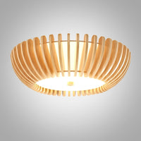 Plafonnier Bois Rond Premium Chaleureux, Diffuseur Blanc, Design