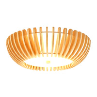 Plafonnier Bois Rond Premium Chaleureux, Diffuseur Blanc, Design