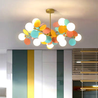 Plafonnier Branche Florale Design Verre Métal, Éclairage Décoratif