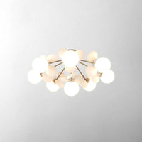 Plafonnier Branche Florale Design Verre Métal, Éclairage Décoratif