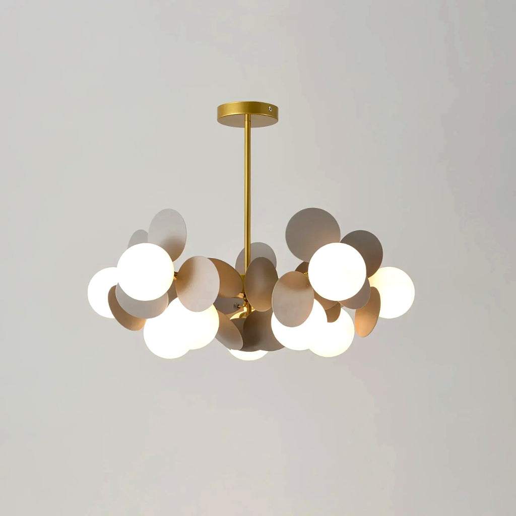 Plafonnier Branche Florale Design Verre Métal, Éclairage Décoratif
