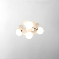Plafonnier Branche Florale Design Verre Métal, Éclairage Décoratif