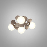 Plafonnier Branche Florale Design Verre Métal, Éclairage Décoratif