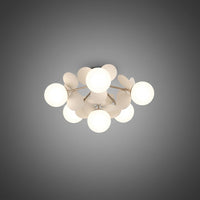 Plafonnier Branche Florale Design Verre Métal, Éclairage Décoratif