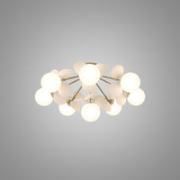 Plafonnier Branche Florale Design Verre Métal, Éclairage Décoratif