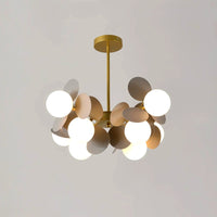 Plafonnier Branche Florale Design Verre Métal, Éclairage Décoratif