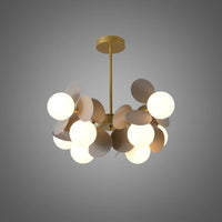 Plafonnier Branche Florale Design Verre Métal, Éclairage Décoratif