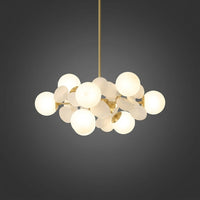 Plafonnier Branche Florale Design Verre Métal, Éclairage Décoratif